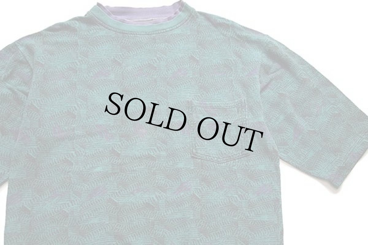 画像3: 90s トルコ製 TODAYS NEWS 総柄 レイヤードネック コットン 五分袖 スウェット (3)