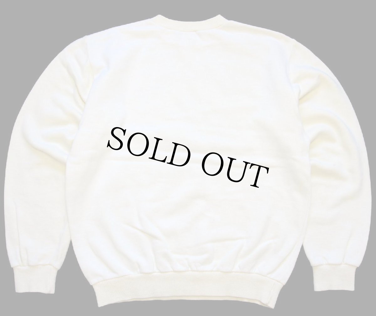 画像2: 80s イタリア製 ISIDORO ROCKSTAR 染み込み&発泡プリント ツートン スウェット クリーム S (2)