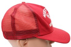 画像4: 80s USA製 New Era WEBSTER LAKE フィッシュ メッシュキャップ 赤 M-L (4)