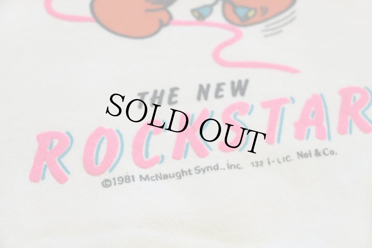 画像4: 80s イタリア製 ISIDORO ROCKSTAR 染み込み&発泡プリント ツートン スウェット クリーム S (4)