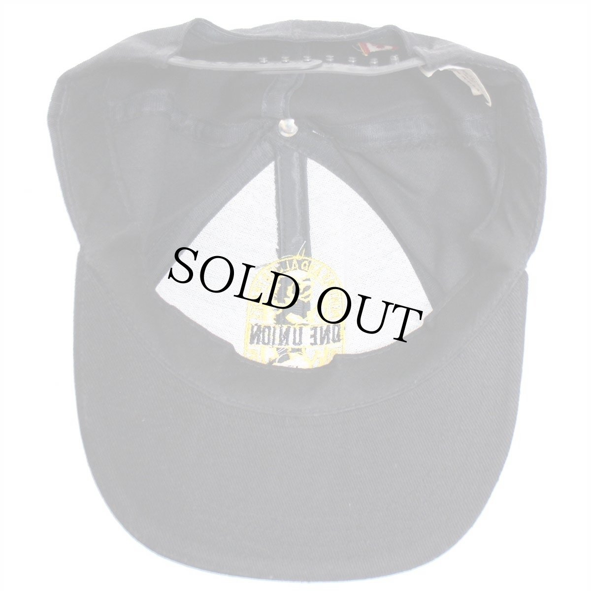 画像9: 90s USA製 ONE UNION PAINTERS AND ALLIED TRADES 星条旗×メイプルリーフフラッグ 刺繍 キャップ 黒 (9)