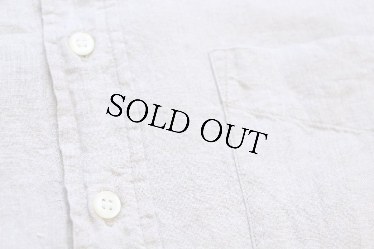 画像5: 00s ポルトガル製 GAPギャップ 無地 リネンシャツ グレーベージュ L (5)