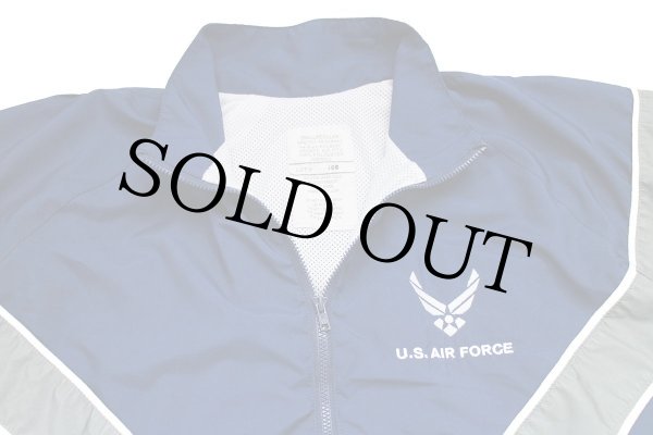 19 米軍 U.S.AIR FORCE PTU トレーニング ナイロンジャケット 紺 S-R