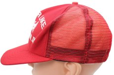 画像3: 80s USA製 New Era WEBSTER LAKE フィッシュ メッシュキャップ 赤 M-L (3)