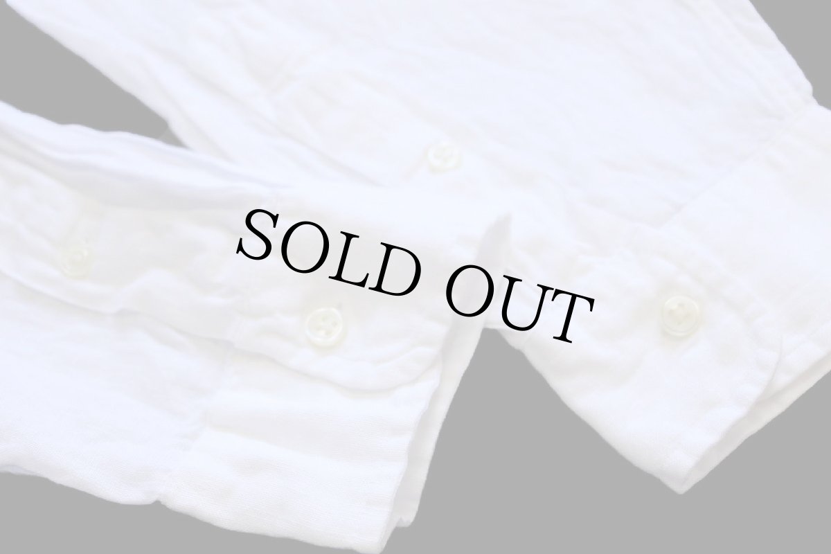 画像5: 00s ラルフローレン ワンポイント ボタンダウン リネンシャツ 白 XL (5)