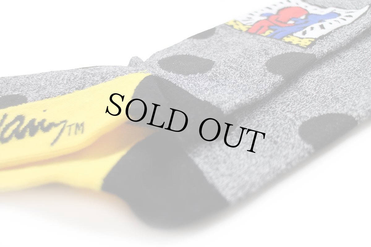 画像6: 未使用★Keith Haringキースへリング Hug アート ドット柄 ソックス 10-13★靴下 (6)