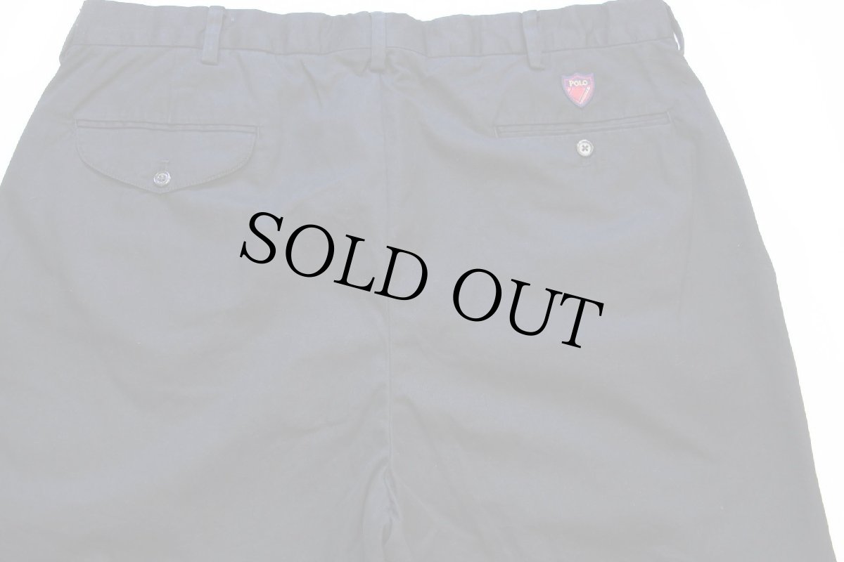 画像4: 00s POLO GOLF ラルフローレン FAIRWAY SHORT ツータック コットン チノ ショートパンツ 黒 38★ショーツ (4)