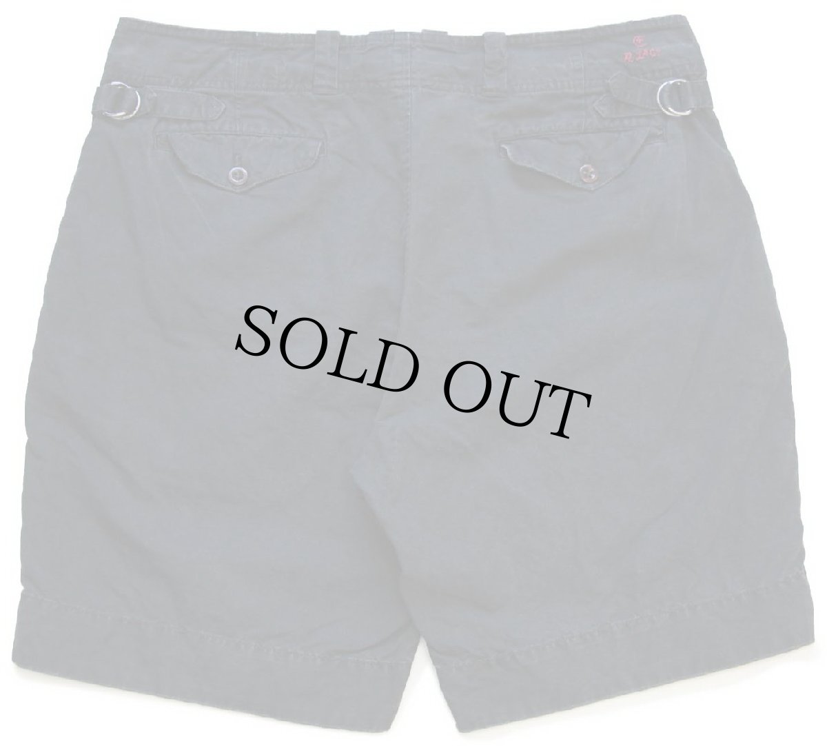 画像2: 90s ポロ ラルフローレン DOUBLE D SHORT USED加工 コットン×リネン ショートパンツ 黒 35★ショーツ (2)
