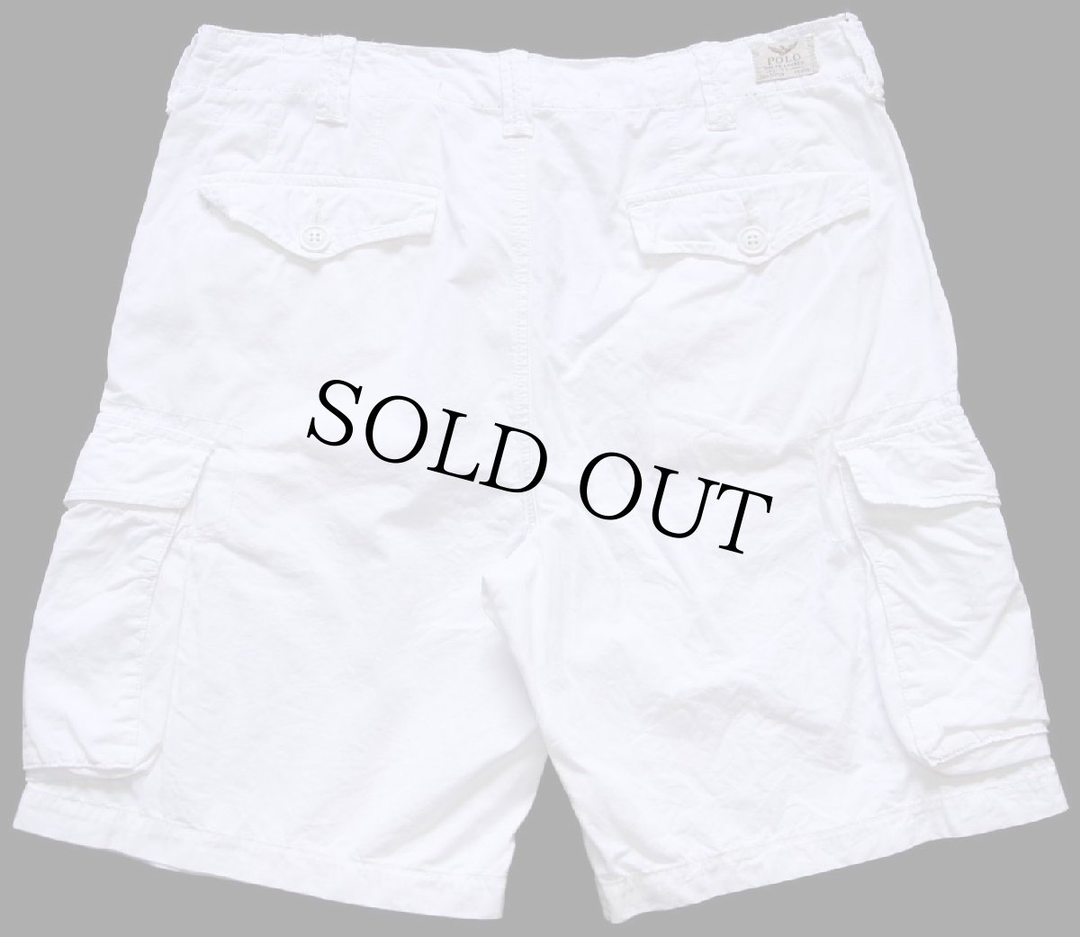画像2: 00s ポロ ラルフローレン Shorts Drill Khaki コットン カーゴ ショートパンツ 白 32★ショーツ (2)