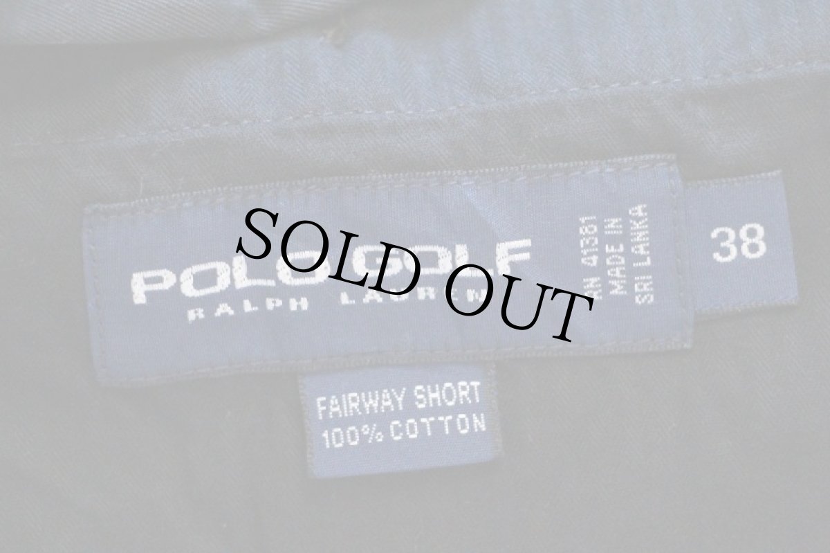 画像5: 00s POLO GOLF ラルフローレン FAIRWAY SHORT ツータック コットン チノ ショートパンツ 黒 38★ショーツ (5)