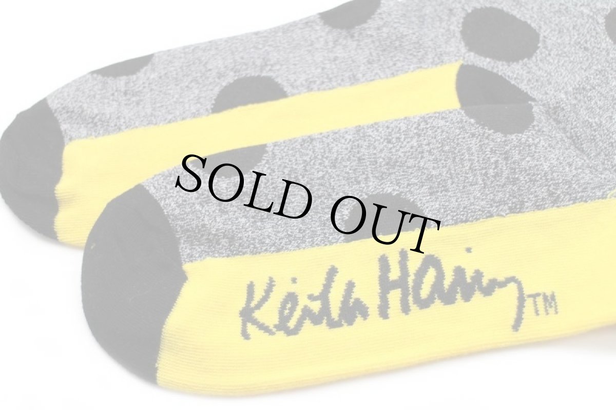 画像5: 未使用★Keith Haringキースへリング Hug アート ドット柄 ソックス 10-13★靴下 (5)