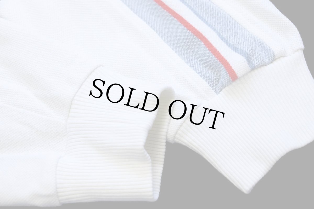 画像7: 70s フランス製 CHEMISE LACOSTE ラコステ 鹿の子 スウェット カーディガン 白 5 (7)