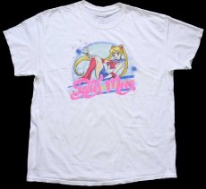 画像2: Sailor Moon 美少女戦士セーラームーン 月野うさぎ コットンTシャツ 白 XL (2)