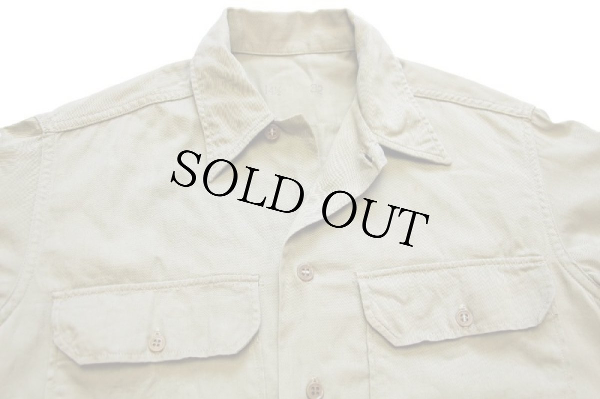 画像3: 40s 米軍 U.S.ARMY コットンツイルシャツ カーキ 14.5 (3)