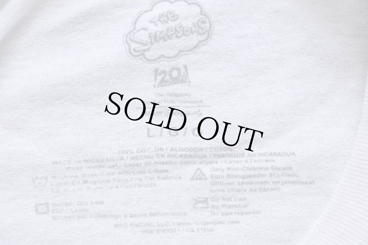 画像4: The Simpsons シンプソンズ El Barto バート スプレー 蛍光プリント コットンTシャツ 白 L (4)