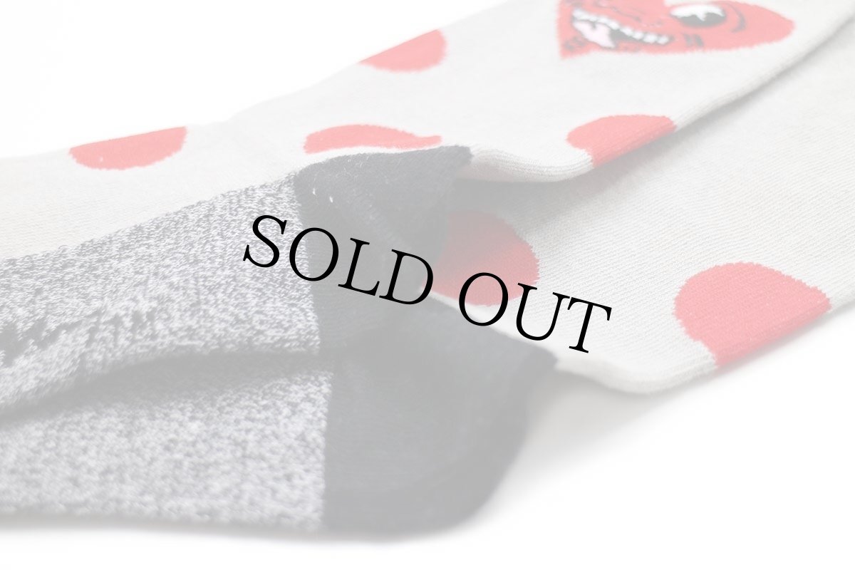 画像6: 未使用★Keith Haringキースへリング Heart Face アート ドット柄 ソックス 10-13★靴下 (6)