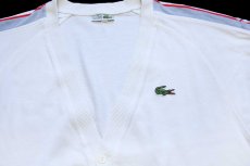 画像3: 70s フランス製 CHEMISE LACOSTE ラコステ 鹿の子 スウェット カーディガン 白 5 (3)