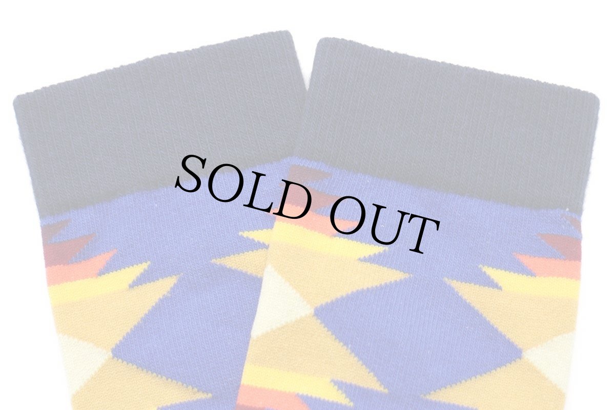 画像2: 未使用★MINNETONKAミネトンカ ネイティブ柄 ソックス ブルー×ネイビー★靴下 (2)