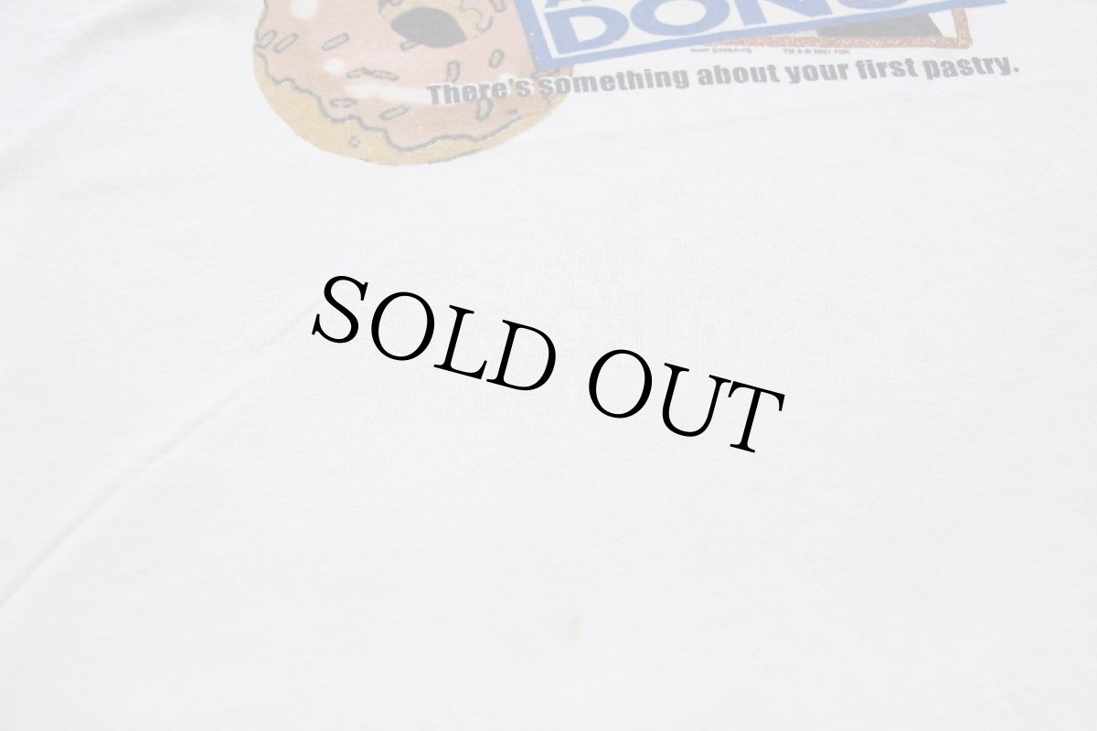 画像6: 00s The Simpsons シンプソンズ AMERICAN DONUT ドーナツ コットンTシャツ 生成り XL (6)