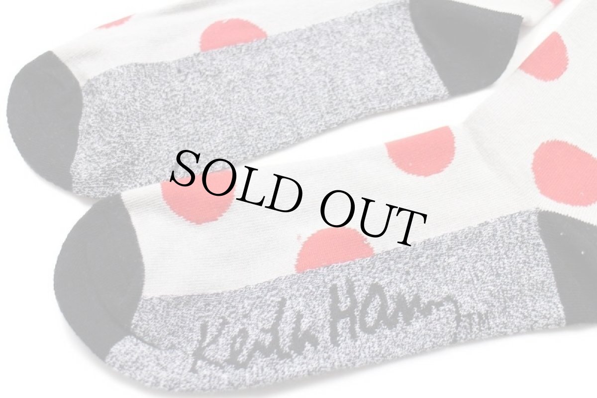 画像5: 未使用★Keith Haringキースへリング Heart Face アート ドット柄 ソックス 10-13★靴下 (5)