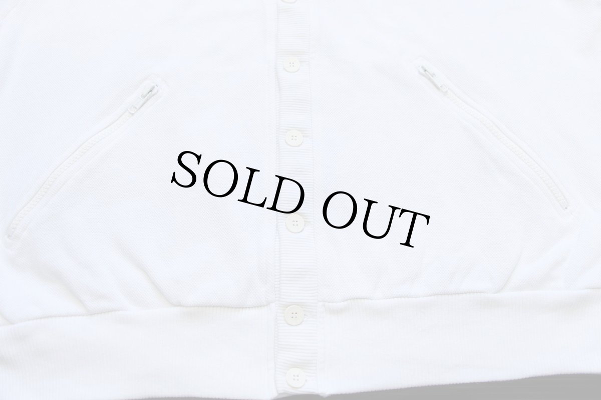 画像6: 70s フランス製 CHEMISE LACOSTE ラコステ 鹿の子 スウェット カーディガン 白 5 (6)