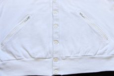 画像6: 70s フランス製 CHEMISE LACOSTE ラコステ 鹿の子 スウェット カーディガン 白 5 (6)
