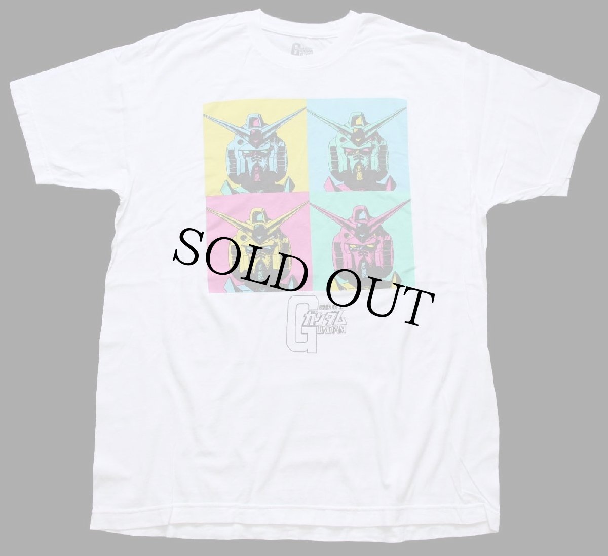 画像2: 機動戦士 GUNDAM ガンダム アンディウォーホル風 コットンTシャツ 白 L (2)