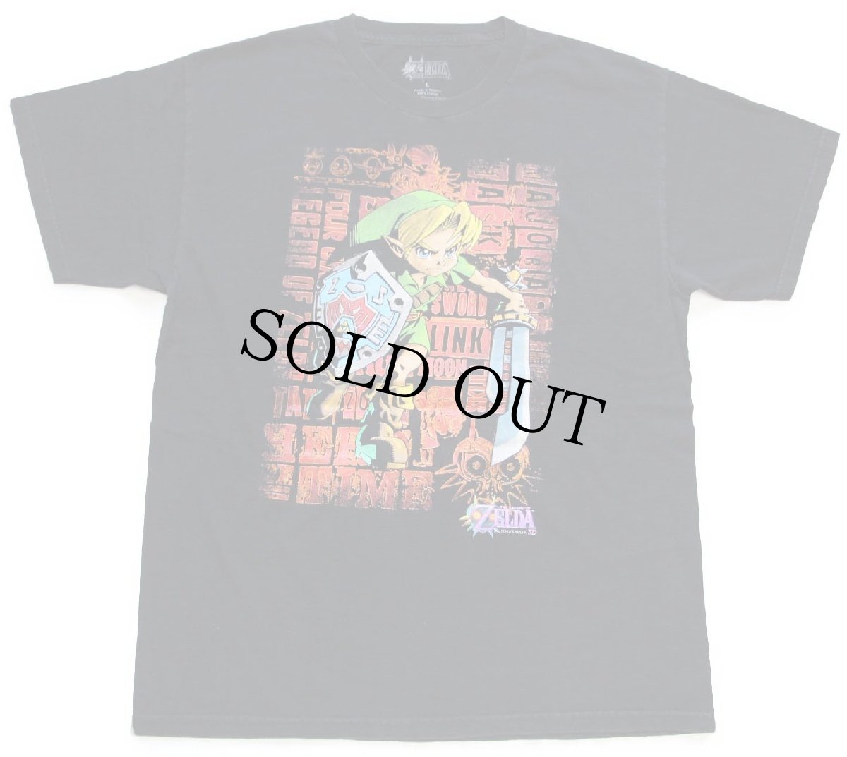 画像2: Nintendo ZELDA MAJORA'S MASK 3D ゼルダの伝説 ムジュラの仮面 リンク コットンTシャツ 黒 L (2)