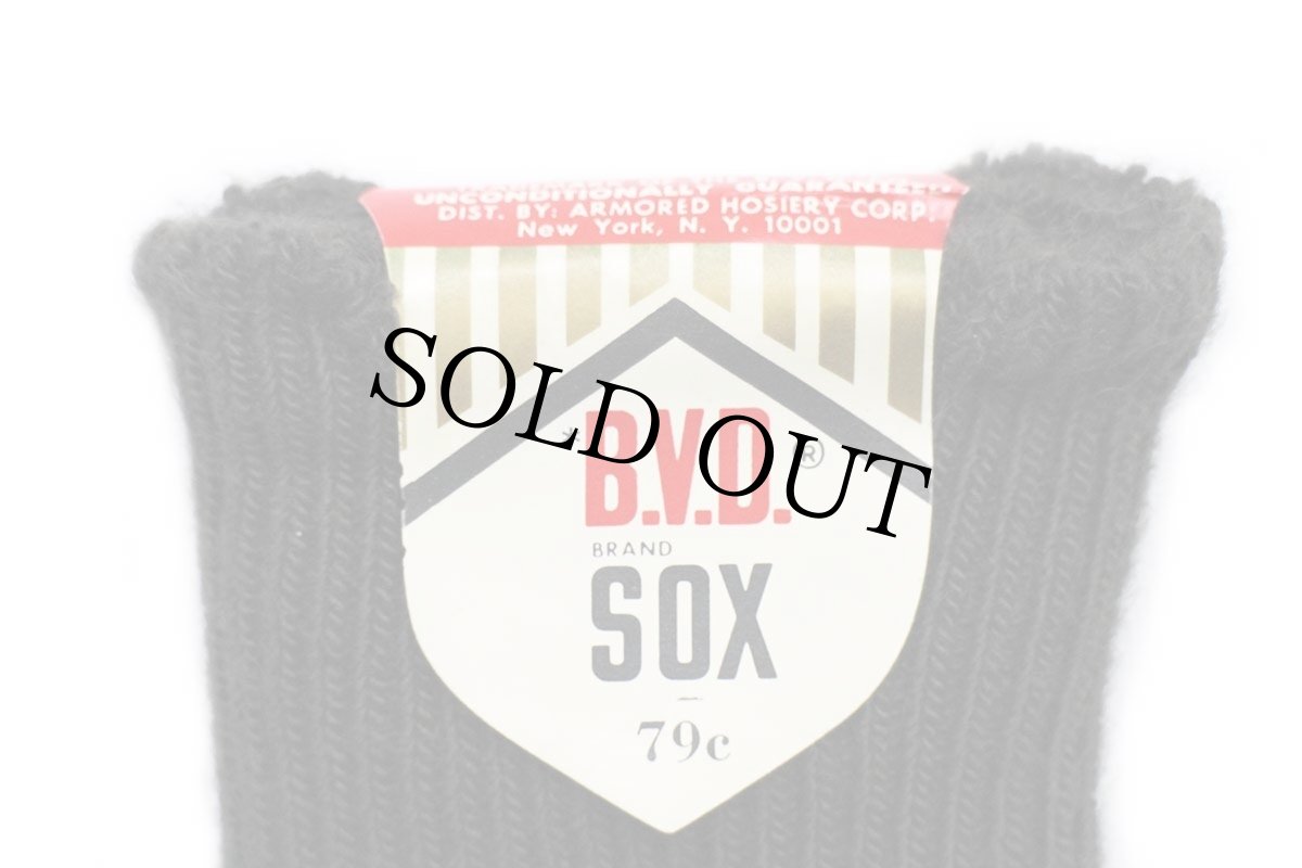 画像5: デッドストック★ビンテージ BVD Hi-Bulk 8-PLY 無地 ストレッチ アクリル ソックス オリーブドラブ 10-13★靴下 (5)