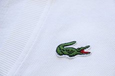 画像5: 70s フランス製 CHEMISE LACOSTE ラコステ 鹿の子 スウェット カーディガン 白 5 (5)