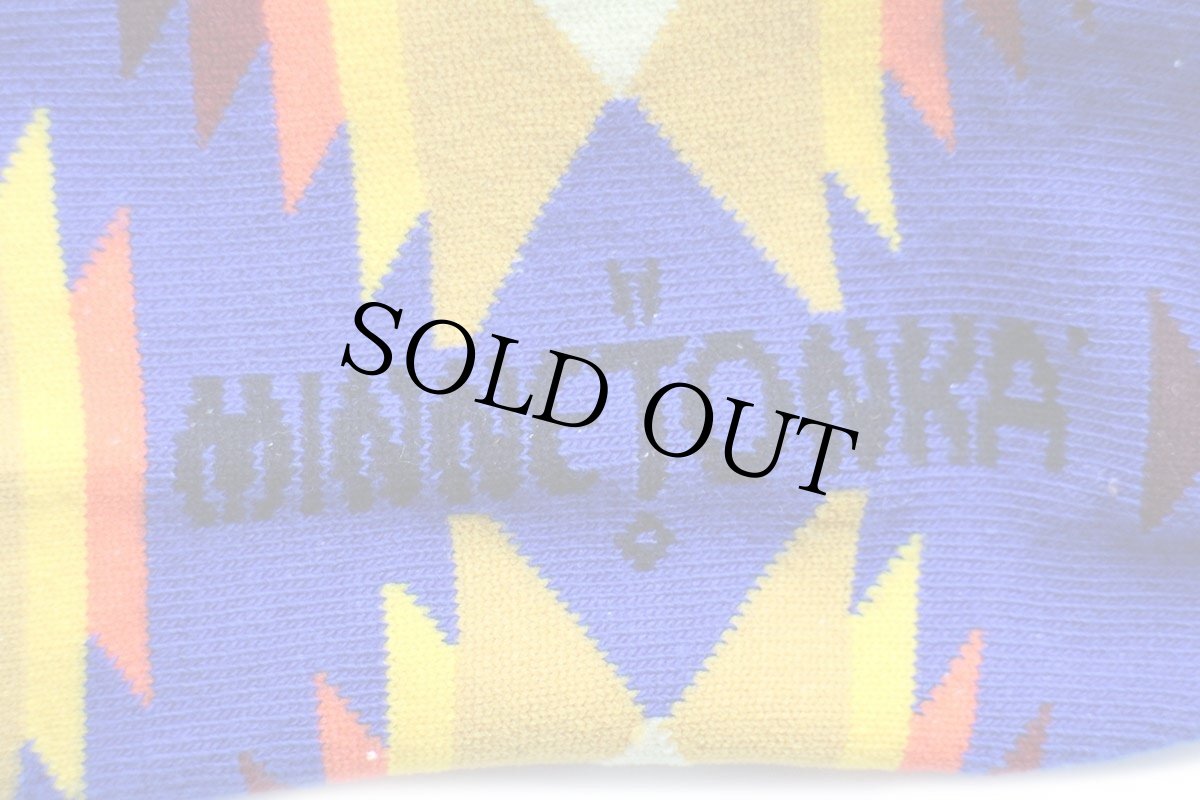 画像5: 未使用★MINNETONKAミネトンカ ネイティブ柄 ソックス ブルー×ネイビー★靴下 (5)