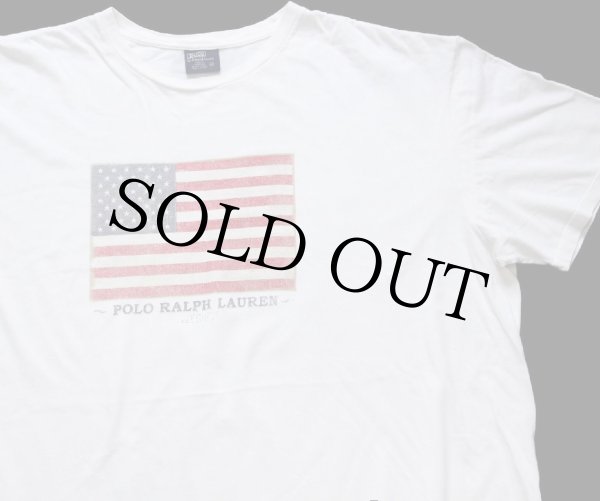 00s ポロ ラルフローレン 星条旗 コットンTシャツ 白 XXL☆特大 00s ポロ ラルフローレン 星条旗 コットンTシャツ 白 XXL☆特大