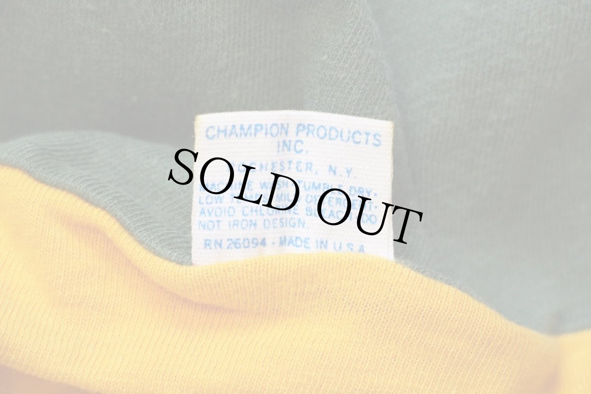 画像7: 70s USA製 Championチャンピオン U.S.F. BASKETBALL コットン リバーシブルTシャツ 緑×黄 M (7)