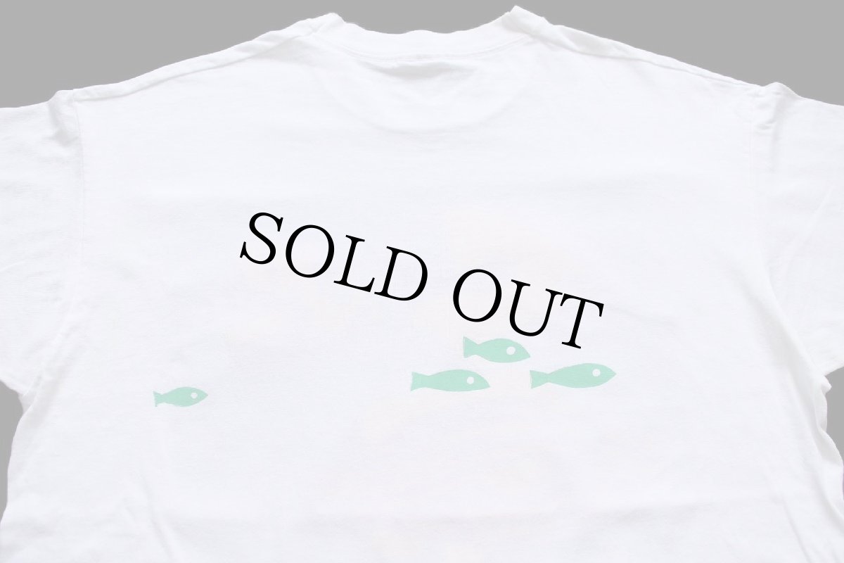 画像4: 90s カナダ製 Vancouver 熱帯魚 蛍光 両面プリント アート コットンTシャツ 白 XL (4)