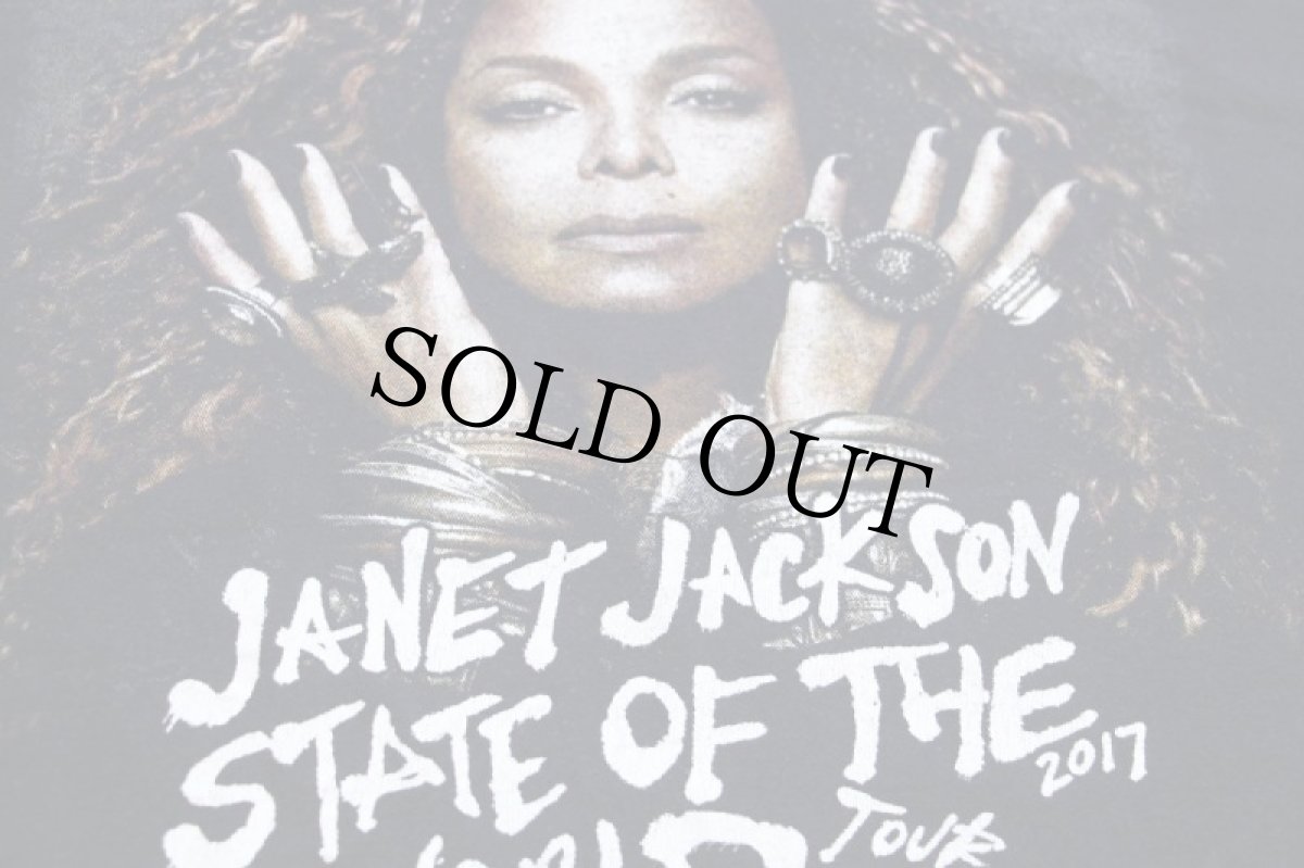 画像4: JANET JACKSON ジャネット ジャクソン STATE OF THE WORLD TOUR 2017 両面プリント コットン ツアーTシャツ 黒 XL (4)
