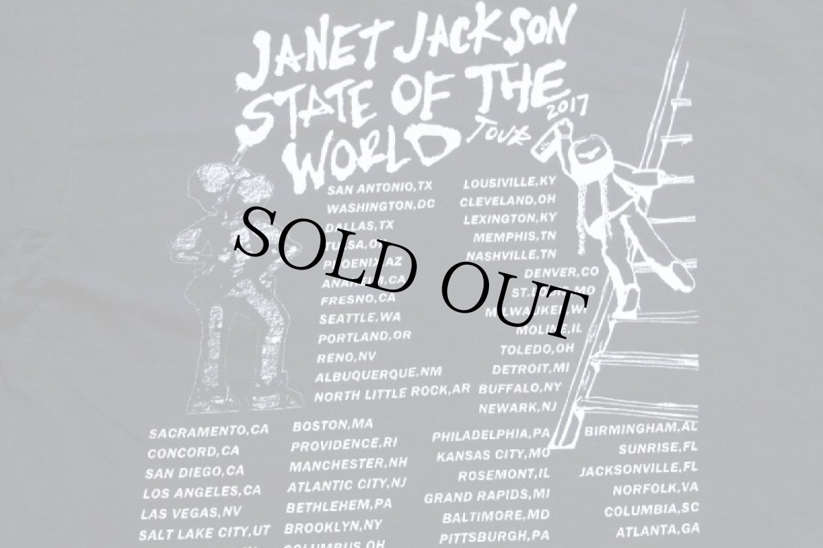 画像5: JANET JACKSON ジャネット ジャクソン STATE OF THE WORLD TOUR 2017 両面プリント コットン ツアーTシャツ 黒 XL (5)