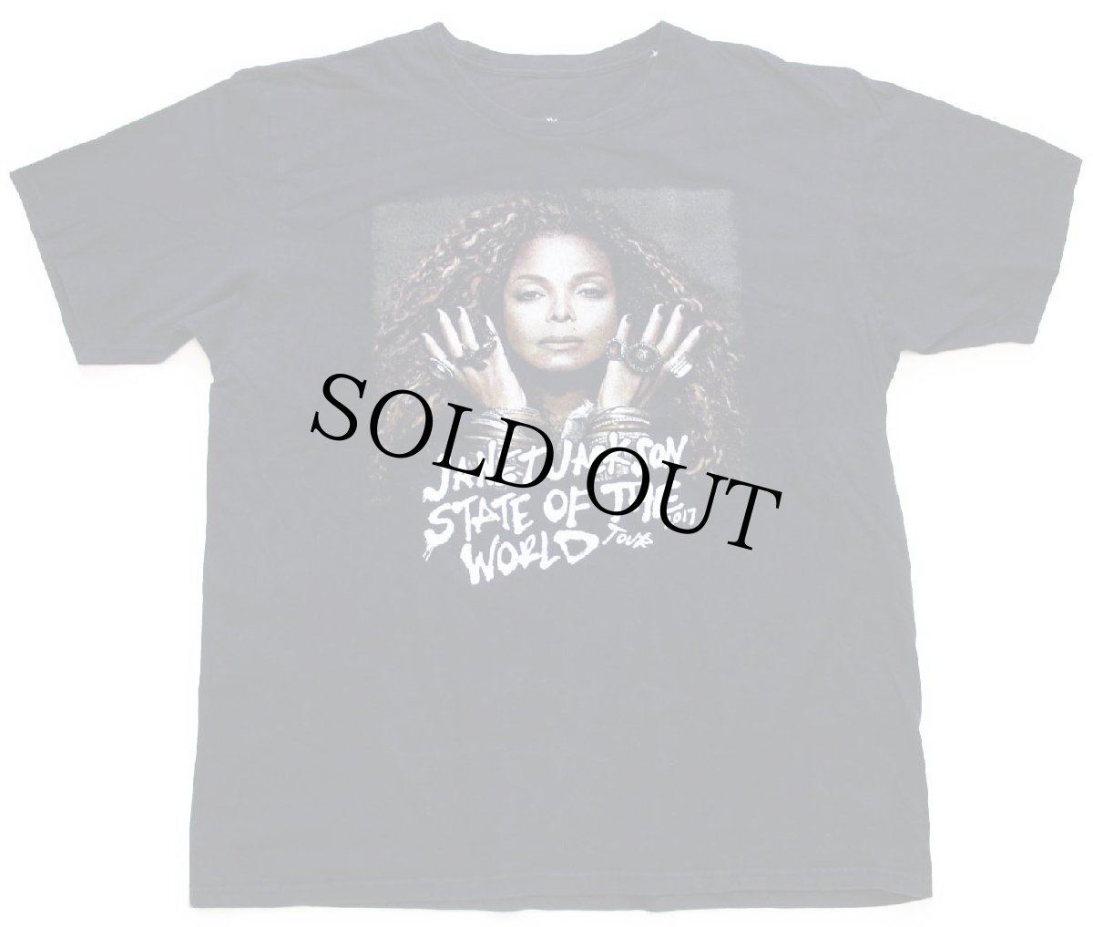 画像2: JANET JACKSON ジャネット ジャクソン STATE OF THE WORLD TOUR 2017 両面プリント コットン ツアーTシャツ 黒 XL (2)