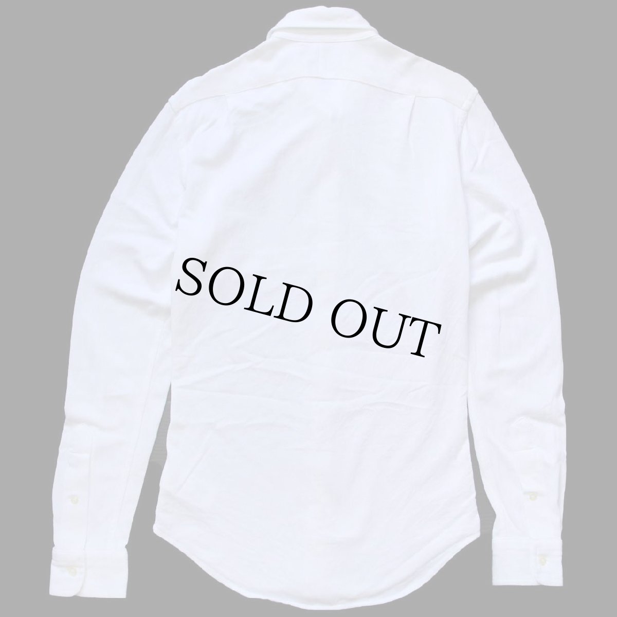 画像2: ポロ ラルフローレン KNIT DRESS SHIRT ワンポイント ワイドカラー ヘリンボーン コットンシャツ 白 XS (2)