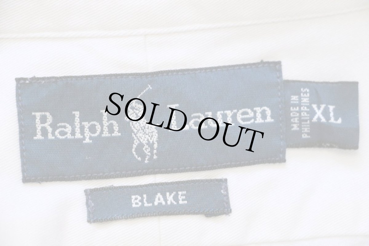 画像4: 90s ラルフローレン BLAKE ワンポイント ボタンダウン コットンシャツ アイボリー★05 特大 (4)