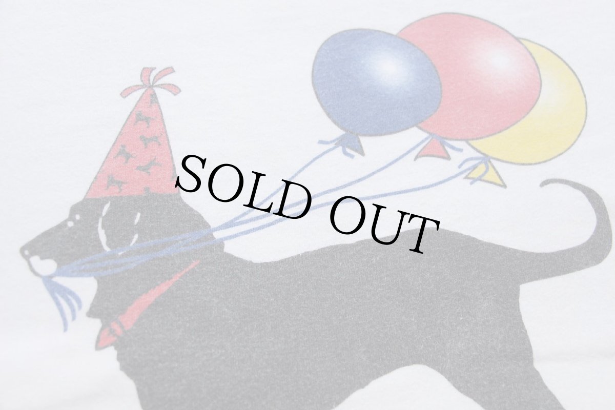 画像5: 00s Hanes Happy Birthday The Black Dog ブラックドッグ コットンTシャツ 白 XL (5)