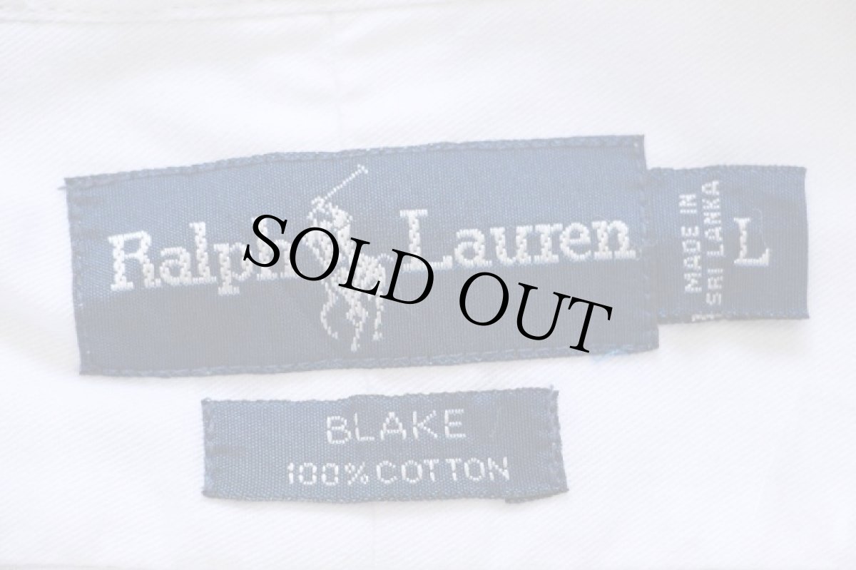 画像4: 00s ラルフローレン BLAKE ワンポイント ボタンダウン コットンシャツ 白★特大 (4)