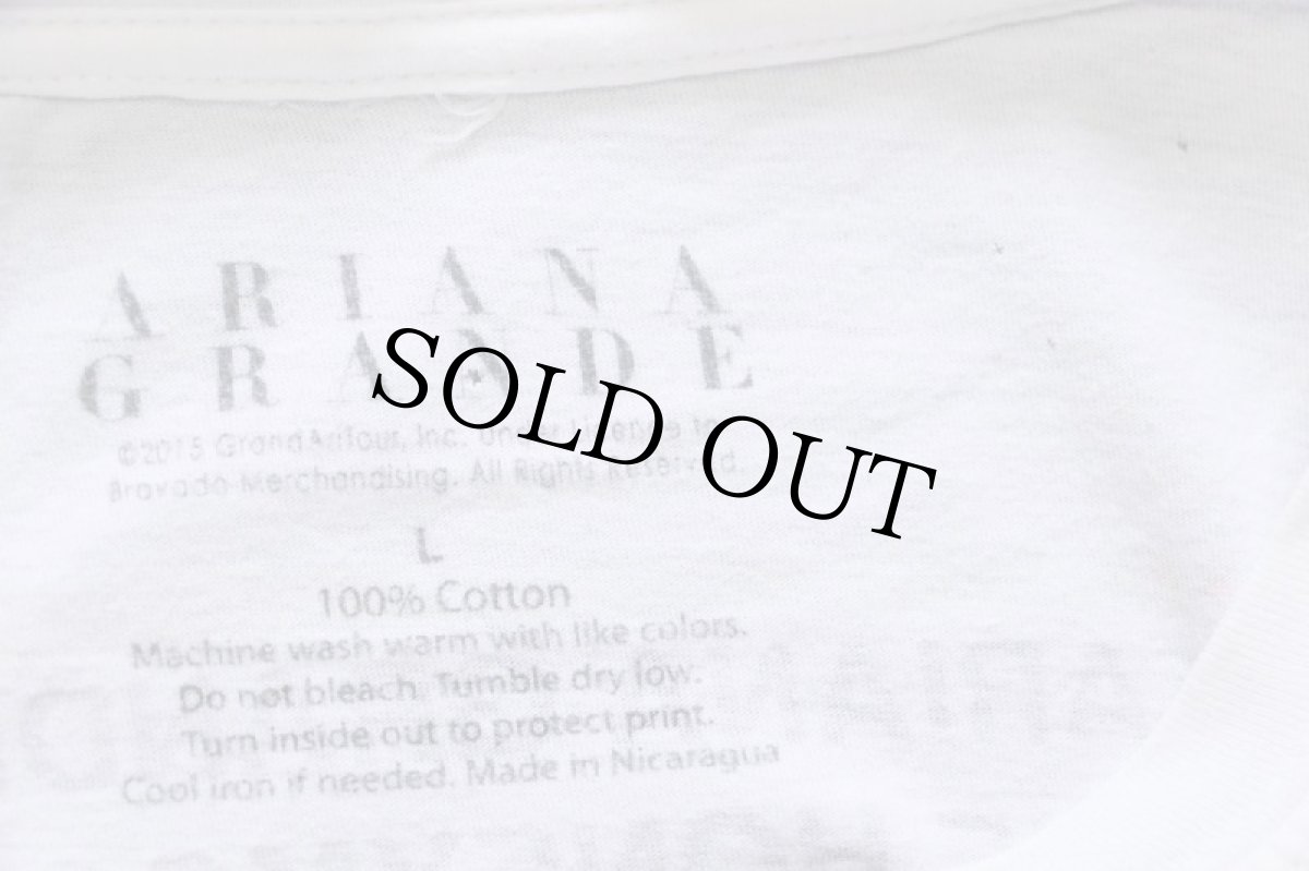 画像4: ARIANA GRANDE アリアナグランデ THE HONEYMOON WORLD TOUR 2015 フォトプリント コットン ツアーTシャツ 白 L (4)