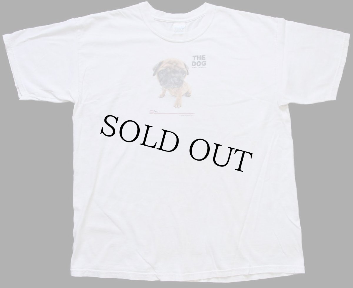 画像2: 00s THE DOG Pug ドッグ コットンTシャツ 生成り XL (2)