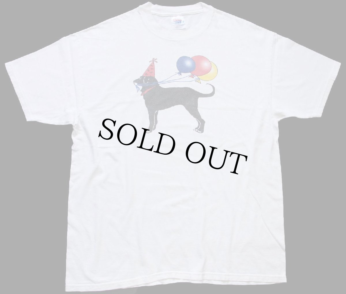 画像2: 00s Hanes Happy Birthday The Black Dog ブラックドッグ コットンTシャツ 白 XL (2)