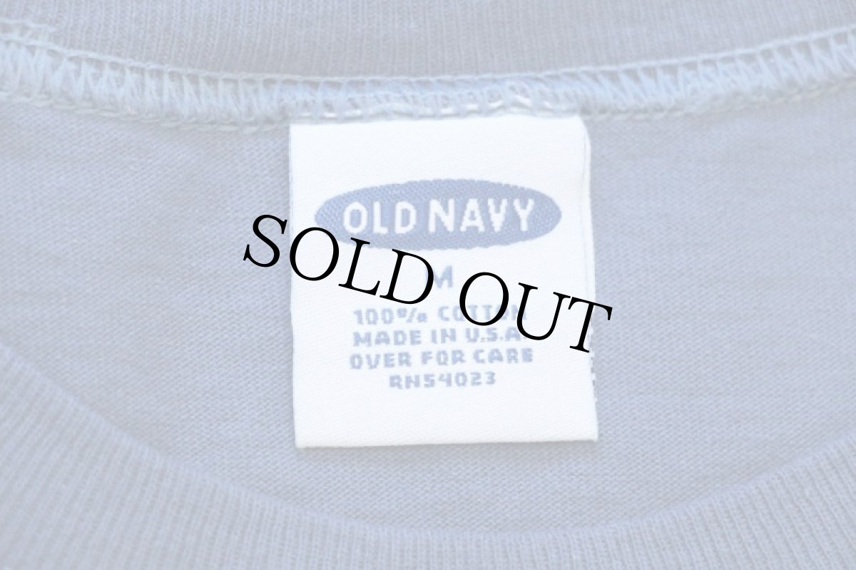 画像5: デッドストック★90s USA製 OLD NAVYオールドネイビー 袖プリント コットン 長袖Tシャツ ブルーグレー (5)