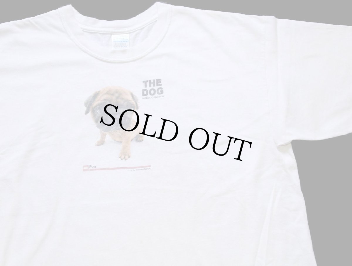 画像1: 00s THE DOG Pug ドッグ コットンTシャツ 生成り XL (1)