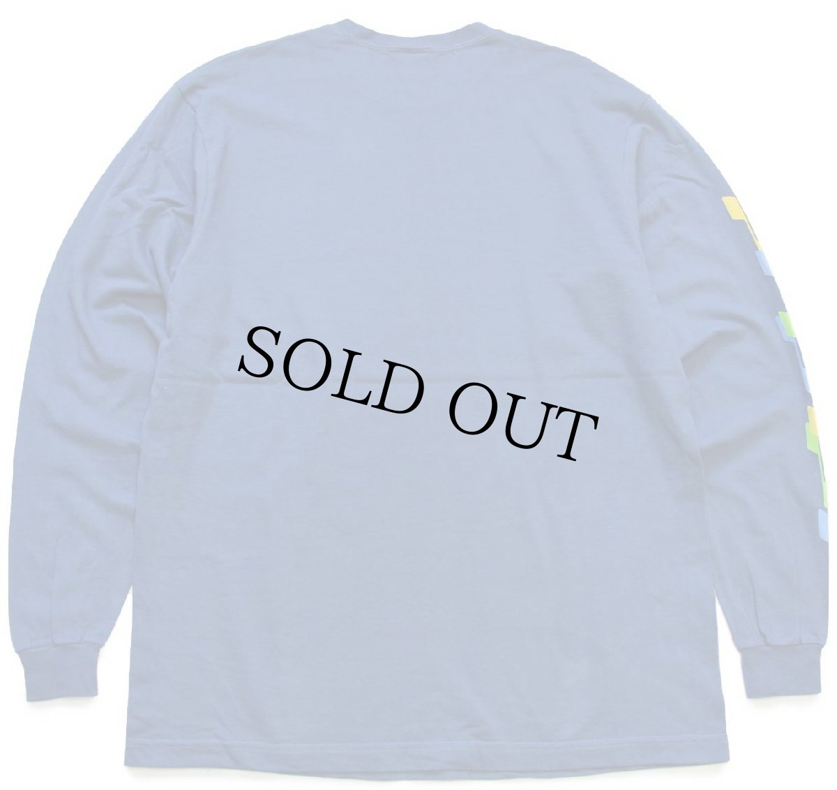 画像3: デッドストック★90s USA製 OLD NAVYオールドネイビー 袖プリント コットン 長袖Tシャツ ブルーグレー (3)