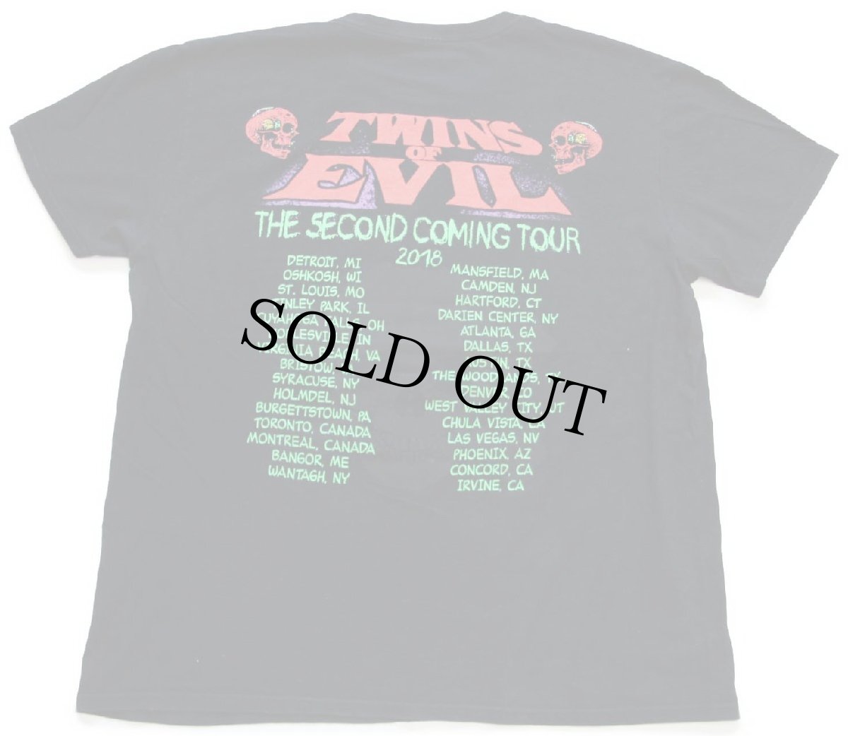 画像3: TWINS OF EVIL ZOMBIE MANSON THE SECOND COMING TOUR 2018 ツアーTシャツ 黒 XL (3)