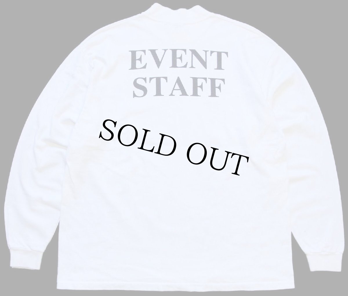 画像2: 90s USA製 MACY'S THANKSGIVING DAY EVENT STAFF ニューヨーク 両面プリント アート モックネック コットン 長袖Tシャツ 白 XL (2)