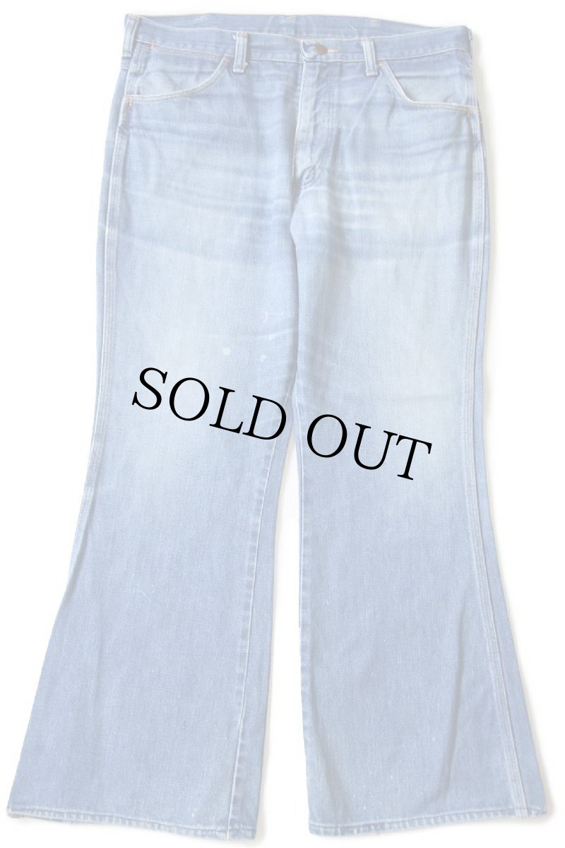 画像2: 70s USA製 Wranglerラングラー 925DEN フレア デニムパンツ ヒゲ w36 (2)